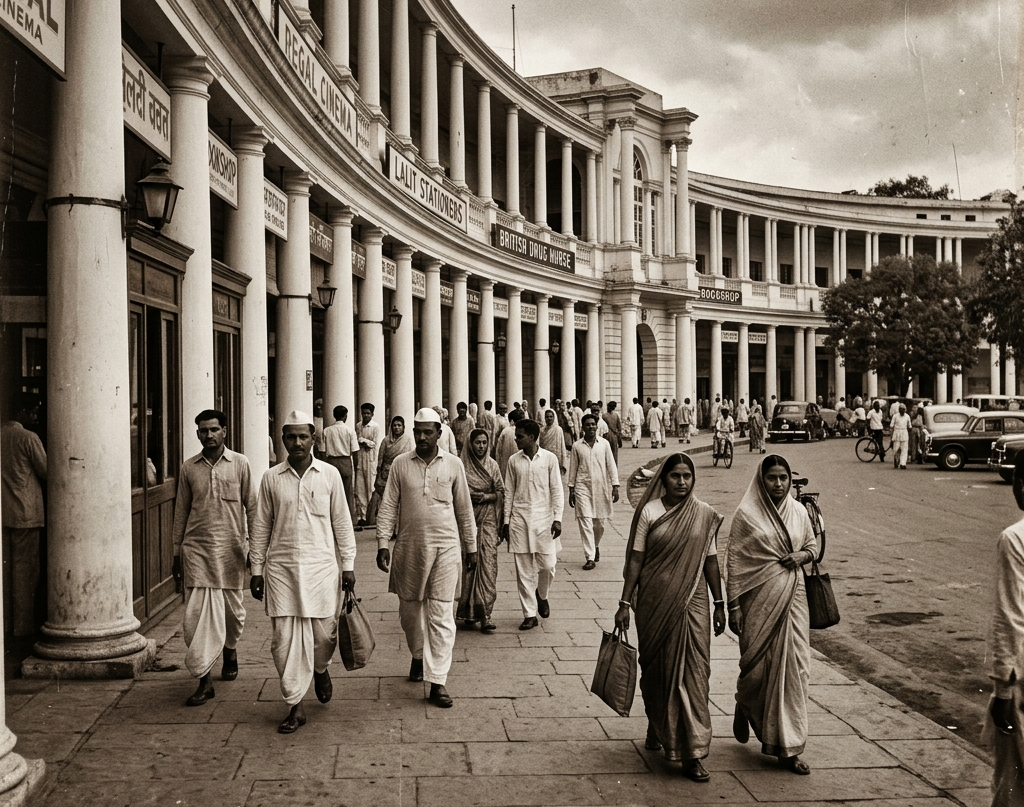 Connaught Place — the colonial circular plaza at Delhi's commercial heart